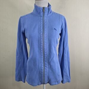 Tommy Bahama Size Small Aruba Full Zip Jacket Periwinkle Blue Cotton Blend
